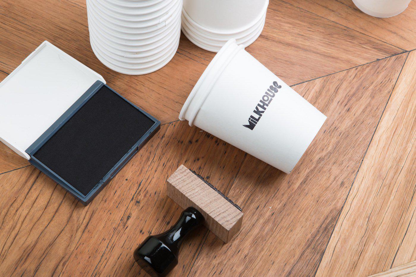 Coffee cup stamps and takeaway paper cups – Woodruff and Co